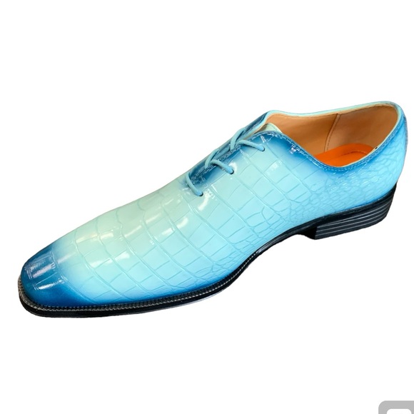 Mens Blue Two tone dress shoe for men and boys retro design - Picture 2 of 2